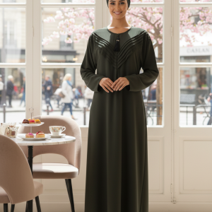Emerald Grace – Premium Nida Abaya for Refined Elegance