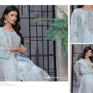 Alternative view of Dressline Organza Embroidered Suit with Matching Clutch