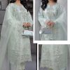 Dressline Organza Embroidered Suit with Matching Clutch